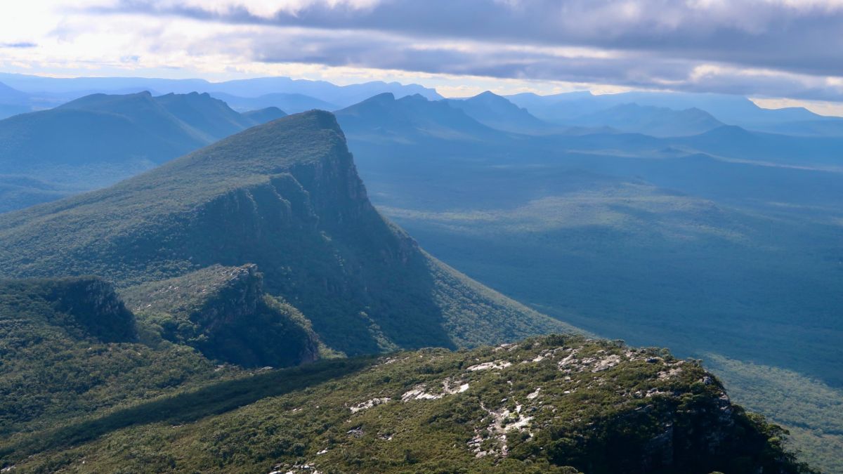 An image of mountains in a natural landscape in Gariwerd